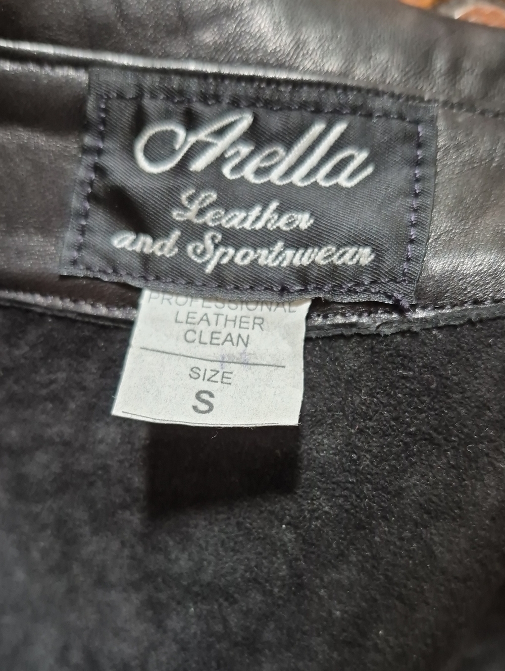 ARELLA 90s Leather Western Shirt Jacket Small Black White - Picture 9 of 9